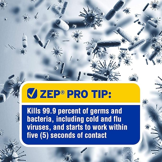Zep Quick Clean Disinfectant 32 oz. Case of 12 Kills 99.9% of Bacteria in 5 Seconds (ZUQCD32)