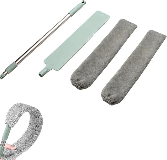Retractable Gap Dust Cleaning Artifact, Extendable Duster Cleaning Tool with Bendable & Removable Head, Reusable Washable Dusting Wand for Home, Ceiling, Blinds & Under Furniture