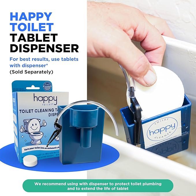 Happy Toilet Cleaner Automatic Toilet Bowl Cleaner Tablets Ultra-Strength Bathroom Toilet Tank Cleaner Tablets for Tank - Toilet Bowl Cleaners Resealable 12-Pack Bag