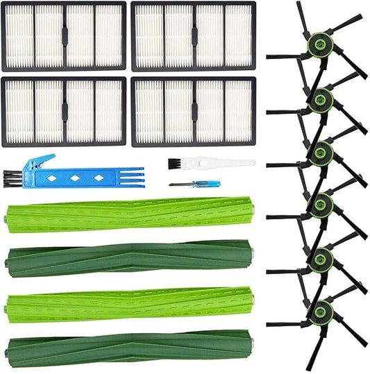 Theresa Hay Replacement Parts Fit for iRobot Roomba s9 (9150) s9+ (9550) s Series Wi-Fi Connected Robot Vacuum Kits (2 Rubber Brushes, 4 Filters, 6 Side Brushes)
