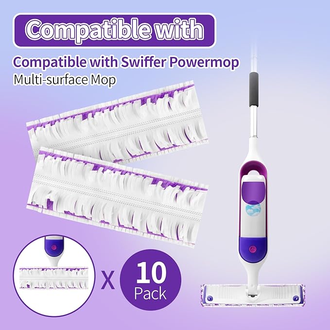 ZHAYAO 20 Pack Disposable Power Mop Pads for Swiffer Power Mop Pads, Compatible with Swiffer Power Mop Refills, Unscented Spray Replacement Floor Cleaning Refills for urface/Hardwood Floor Cleaning