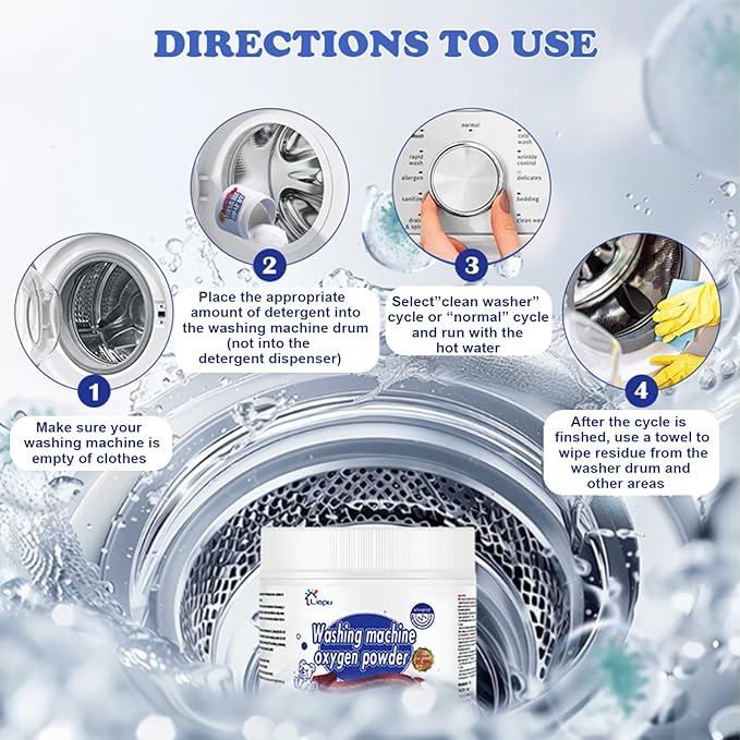 Liapu Washing Machine Cleaner, Washer Cleaner With Odor Blasters, Cleans Front Load And Top Load Washers Cleaning Supplies for Home, Deep Cleaning Residue Laundry Accessories Disposal Cleaner