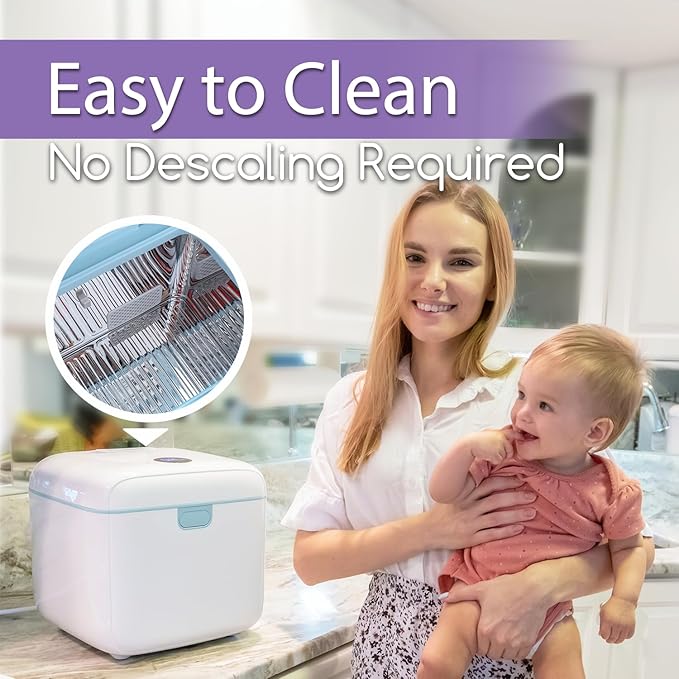 Papablic 4-in-1 UV Light Sanitizer and Dryer, Large Capacity UV-C Cleaner Sanitizing Box with Dual Lamps, for Baby & Whole Family Use, Touch Control