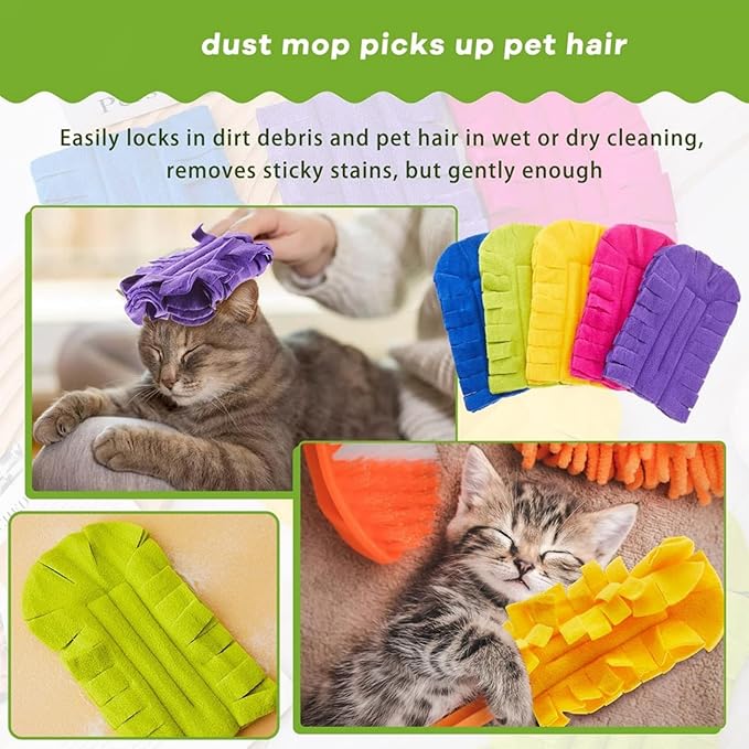 360° Electrostatic Duster Refills — The Sustainable Choice for a Dust-Free Home, Washable & Reusable, High-Density Microfiber (1 Handle + 3 Refills)