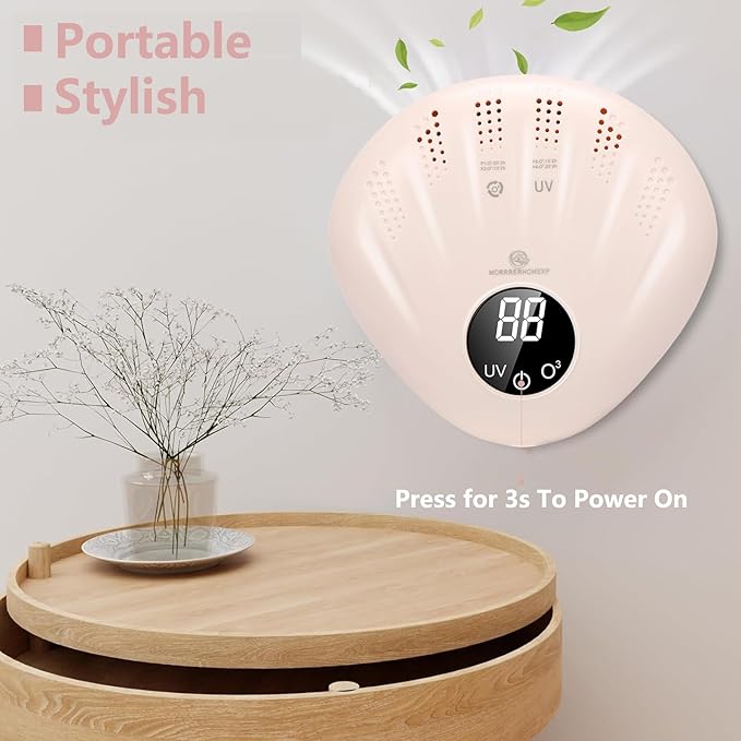 Ozone Machine Eliminator for Strong Odor, Portable Ozone Generator Odor, Rechargeable 10000mAh Odor Eliminator, For Car, Bedroom, Toilet, Kitchen, Smoke, Pet Odor Removal