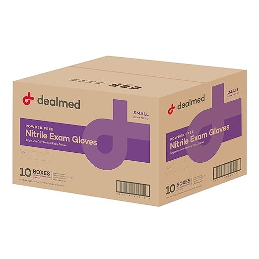 Dealmed Medical Exam Gloves – 2000 Count Small Nitrile Gloves, Disposable Non-Irritating Latex Free, Multi-Purpose Use for a First Aid Kit and Medical Facilities