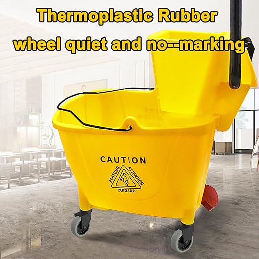 AAGUT Mop Bucket Replacement Casters 3" Set of 8 fits Rubbermaid Commercial Models & WaveBrake, Swivel Bayonet Caster Wheels, Thermoplastic Rubber Black (Floor Safe)