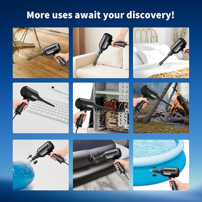 Svinkal Compressed air Duster Electric 500W, Canned air Replacement, 40000RPM Air Blower, Stepless Speed, an AC dust Blower with 6ounces of Blowing Power for Computer Keyboards etc Electronic Duster