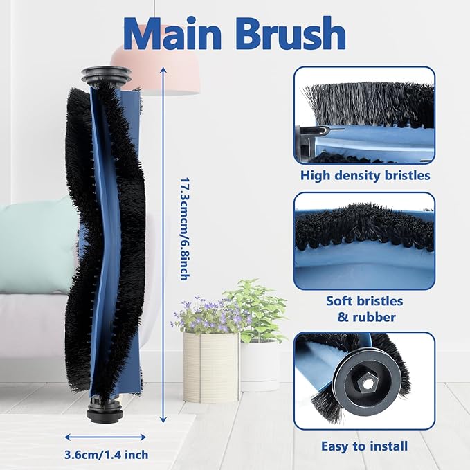 23 Pack X10 Pro Omni Replacement Parts for Eufy X10 Pro Omni Robot Vacuum Cleaner Accessories, 1 Main Brush, 4 Hepa Filters, 4 Side Brushes, 6 Mop Pads, 6 Dust Bags, 1 Screwdriver 1 Cleaning Brush