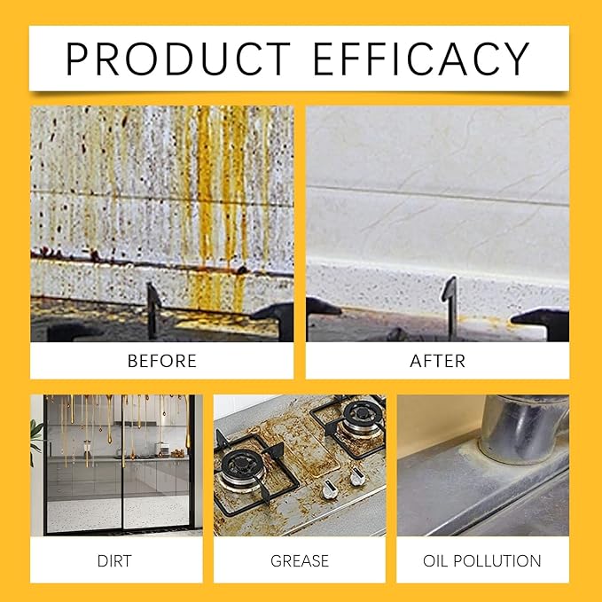 Clean Up Kitchen Oil Stains Spray, Heavy Duty Kitchen Degreaser Spray, Strong Oil Stain Remover for Stoves, Grill and Range Hoods, 4 FL.OZ