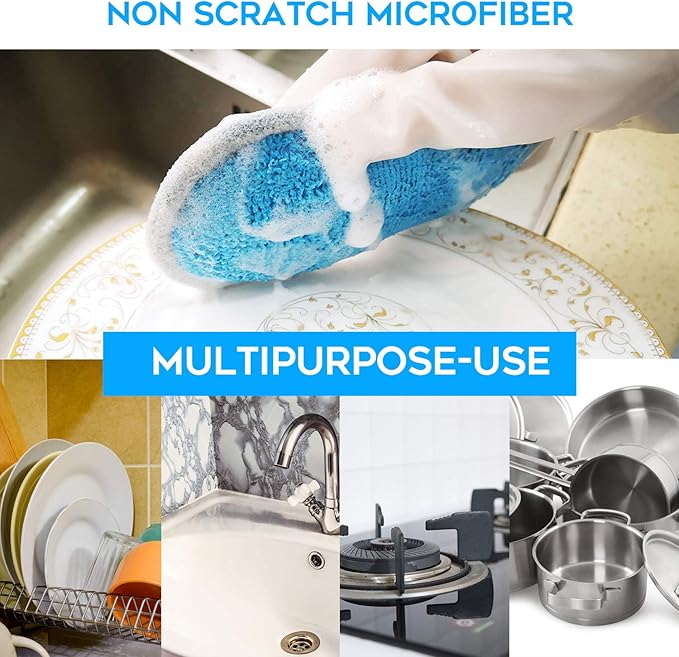 Dual Sided All-Purpose Sponges Kitchen,Dish Sponge for Washing Dishes Cleaning Kitchen,Non Scratch,Rough Scrubbers for Non-Stick Cookware, Soft Microfiber Scrub for Dishes(12 Pack)