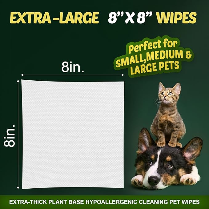 Petazy Dog Wipes for Paws and Butt Ears Eyes | Organic Pet Wipes for Dogs | Hypoallergenic Lavender Scented Dog Wipes Cleaning Deodorizing | Extra Thick Plant Based Wipes Dogs Cats Pets | 100 Count