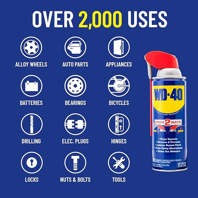 WD-40 Multi-Use Product & Specialist Silicone Lubricant Combo Pack, Smart Straw Sprays 2 Ways, Original Formula 12oz & Water-Resistant Silicone 11oz (Pack of 2)