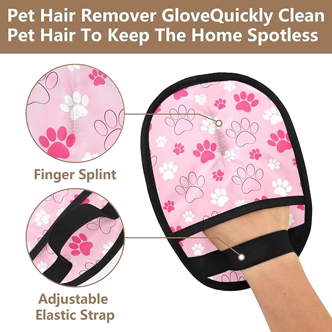 I·D Good Figure Pet Grooming Gloves Reusable Dog & Cat Hair Remover for Furniture, Car Interiors Multi-Surface Deshedding Tool for Carpets, Bedding & Home Cleaning