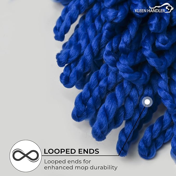 Kleen Handler 48 inch Microfiber Dust Mop | Extra Large Washable Commercial Mop Head Replacement, Pack of 6