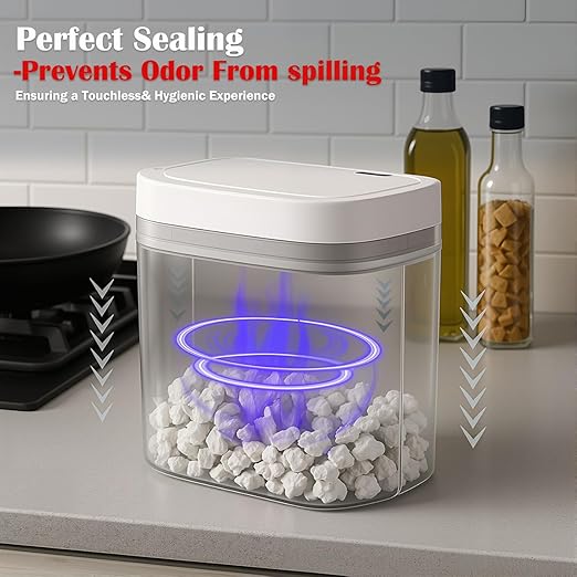 Two Blue Smart Sensor Trash cans with a Capacity of 3.2 gallons, Supporting Multiple Opening Methods, Waterproof Design, Anti Odor Design, Fast Response, Suitable for Kitchens,bedrooms,Offices, etc