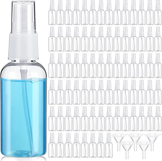 Uiifan 400 Pcs Mini Clear Spray Bottles 1 oz Small Empty Plastic Fine Mist Spray Bottles with Small Funnels for Essential Oils Travel Alcohol Perfumes