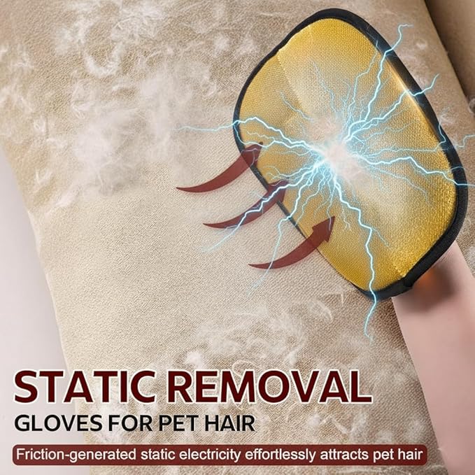 WANGIRO Pet Hair Remover Glove (2-Pack)-Reusable Dog & Cat Fur Remover Mitt for Furniture, Couch, Clothes, Bedding & Car Interior-High-Efficiency Lint Brush with Breathable Mesh, 7" x 9.5"