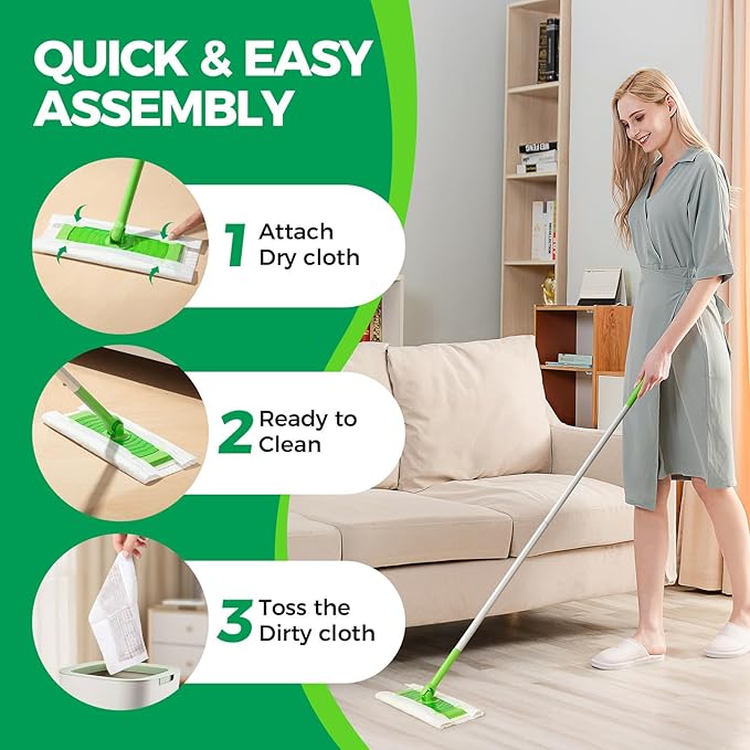 Dry Sweeping Cloths Mop Refills Disposable Sweeping Cloths Floor Dust Refills Mop Pad, Floor Cloth Refills for Swiffer Standard Sweeper , 7.87x11.81inch,150 Count