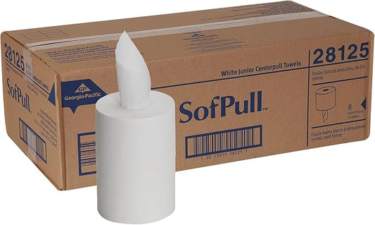 SofPull Junior Centerpull Premium Paper Towel by GP PRO, Georgia-Pacific , White, 28125, 8 Rolls Per Case