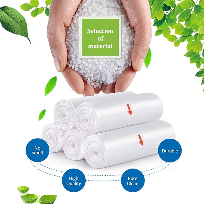 440 Counts Strong Trash Bags Garbage Bags by Teivio, Bathroom Trash Can Bin Liners, Small Plastic Bags for home office kitchen (2.6 Gallon)