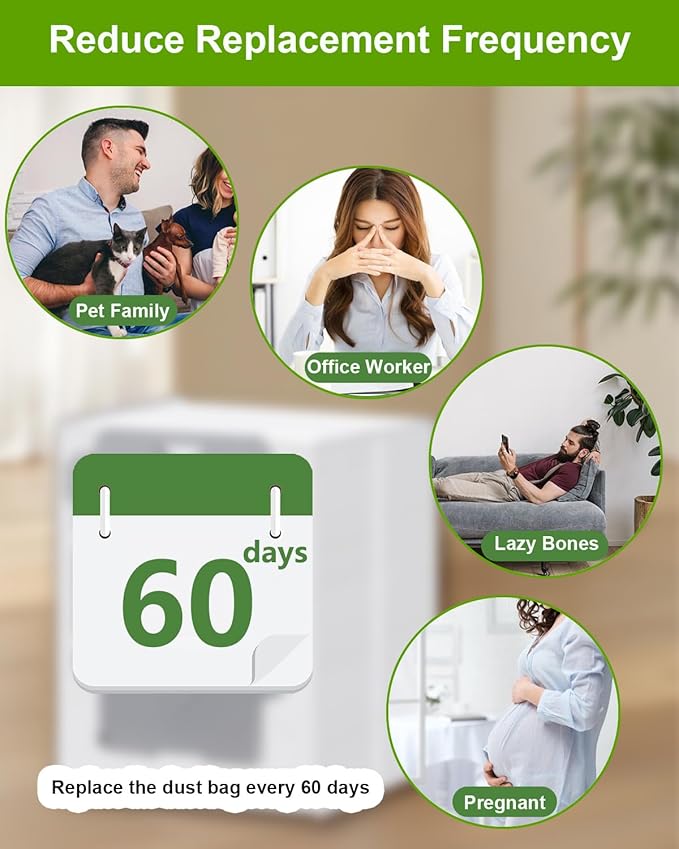 ApexOne 8 Pack Vacuum Bags for iRobot Roomba i, j, s Series, 104 Combo, 105 Combo, 105 Vac, Plus 405 (G185) (G181) Combo, Max 705 Vac, Max 705 Combo, Plus 504 Vac, Plus 505 Combo, Q0520 Robot Vacuum