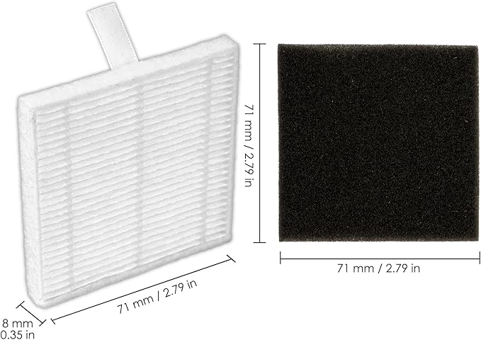 (5 Pack) T20+, T25+, T30+ HEPA Filters and Foam Filters for Airrobo T20+, T25+, T30+ Robot Vacuum Cleaner, Filter Kit, Replacement Parts, Filters Accessories Kit, Upright Filter, Canister Filters