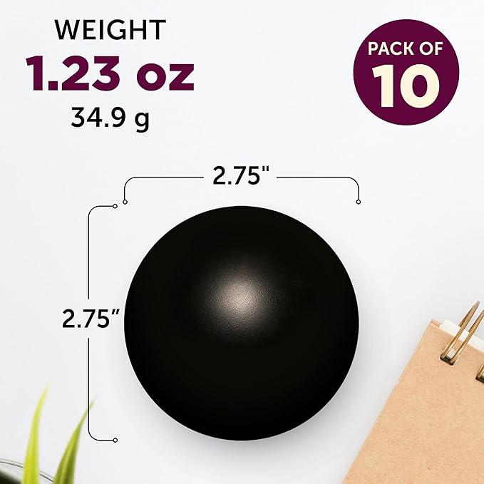 Squeeze Balls for Adults Set of 10, Bulk Pack - Relief, Perfect for Your Desk, Office or Home - Black