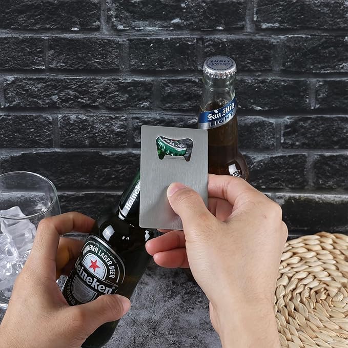 8-Pack Stainless Steel Card Bottle Opener, Beer Opener Card for Wallet