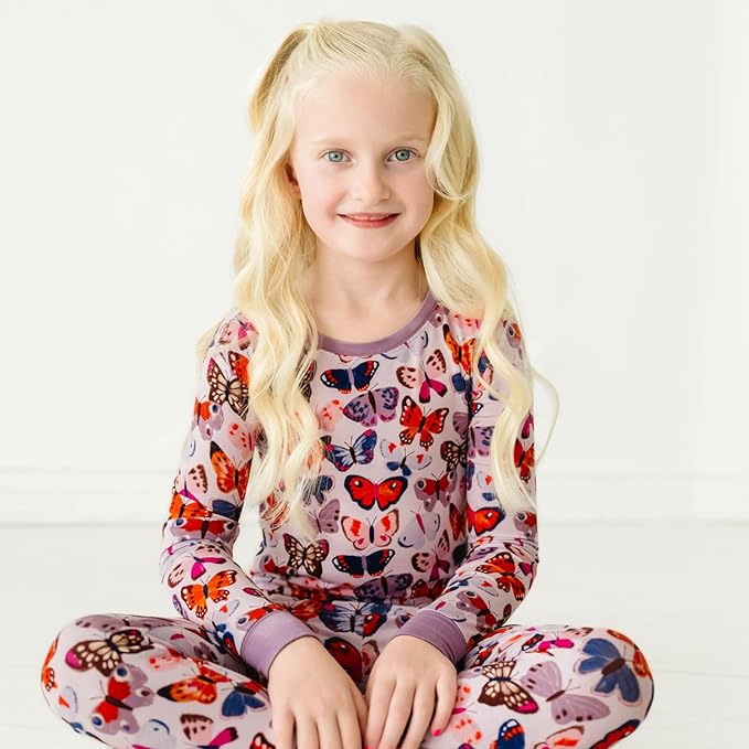 Little Sleepies Two-Piece Pajama Set for Boys & Girls, Soft Viscose from Bamboo Toddler Pajamas for Kids, Family Matching PJs