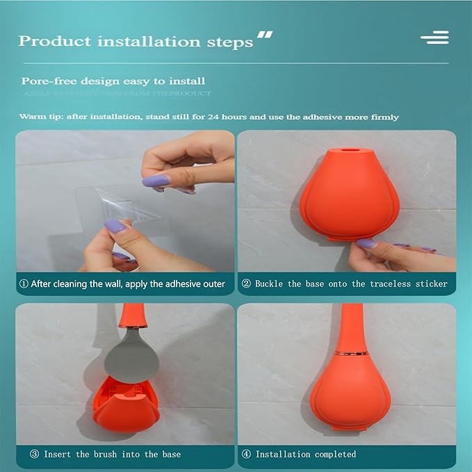 2025 New Modern Flexible Silicone Toilet Caspa for Home，Silicone Toilet Bowl Brush & Holder Set, Wall Mounted Cleaning Kit with Dispenser, Flexible & Hygienic Bathroom Scrubber for Home (#B+C)