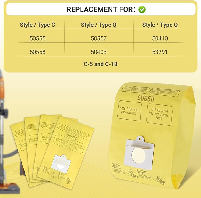 Vacuum Cleaner Bags Fit for Kenmore Canister Type C/Q 50555 50557 50558 and Type C-5, 20PCs By Improvedhand