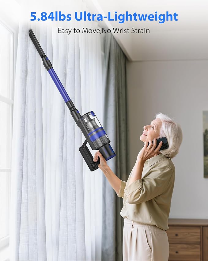XenonLab Cordless Vacuum Cleaner, 45KPA Stick Vacuum Cleaners for Home, 6-in-1 Rechargeable Lightweight Vacuum, Up to 35Mins Runtime, with Powerful Suction for Carpets, Pet Hair, Hardwood Floors