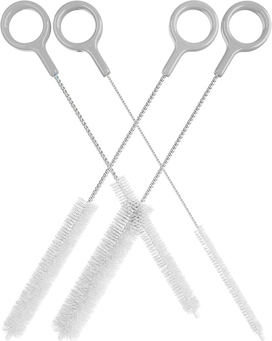 Buenalife Heavy Duty Cleaning Brushes Set of 4 - Extra Long Straw Cleaners for Metal and Plastic Reusable Drinking Straws, to Clean Small Spaces, Sippy Cups, Water Bottles - Sturdy Hard Brush Bristles
