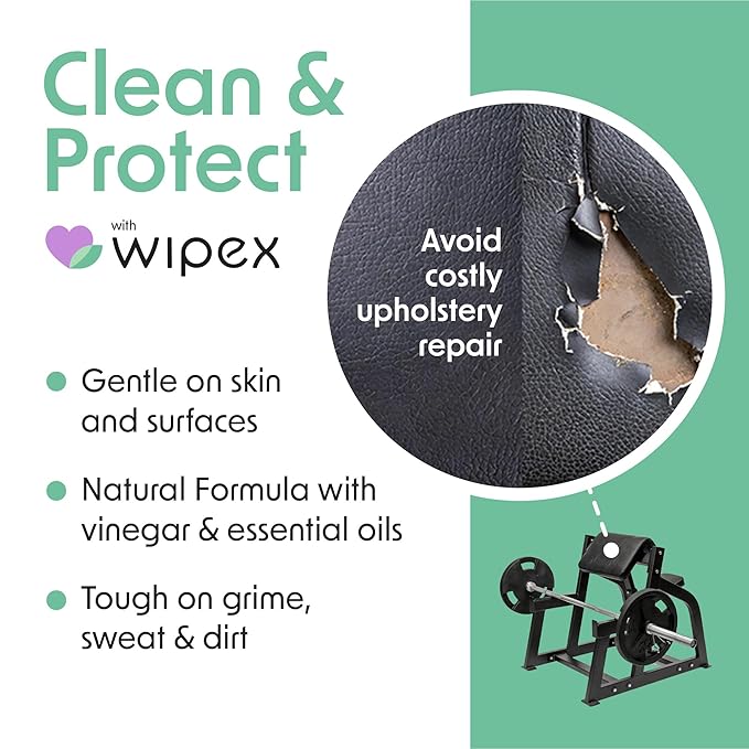 Wipex Plant Based Gym Wipes Dispenser Refill - 700 Count Fitness Equipment Wipes for Gym - Original Lemongrass Scent, Includes Dispensing Bucket, 700 Count (Pack of 1)