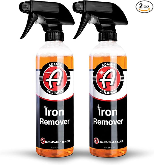 Adam's Iron Remover (16oz, 2 Pack) - Fallout & Iron Remover Spray for Car Detailing Removes Iron Particles in Auto Paint, Wheels, Motorcycle, RV & Boat - Use Before Clay Bar, Wax or Car Wash