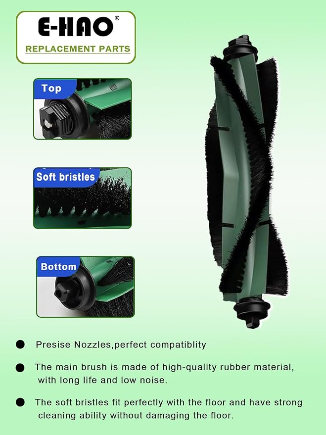 E-HAO Replacement Parts for iRobot Roomba Essential Q, Y Series, Accessories Kit for 104, 105, Q0120, Q0110, Y0140, Y0110, Y0112, Essential Vac 2 (2 Brushes, 8 Filters, 8 Edge Sweeping Brushes)