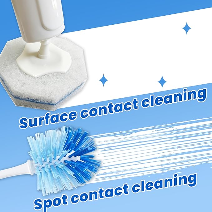 40 Disposable Toilet Brush Refills Srubber Pads, Wall Mounted Toilet Bowl Holder Set Toilet Cleaning System Starter Kit, Scrubbing Toilet Wand Pads