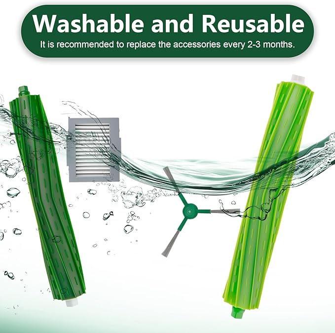 Replacement for iRobot Roomba Max 705 vac, Roomba Plus 504 Vac Vacuum Cleaner, 1 Main Brush, 6 Dust Bags, 6 Filters, 6 Side Brushes, Plus 504 Vac Accessories Set 20 Pcs