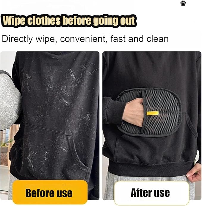 OYXYIGOUCL 3 Pcs Pet Hair Remover Electrostatic Gloves，Pet Hair Removal Glove,Electrostatic Pet Hair Remover Gloves for Furniture, Carpet, and Car Seats - Reusable Pet Grooming Tool (3)