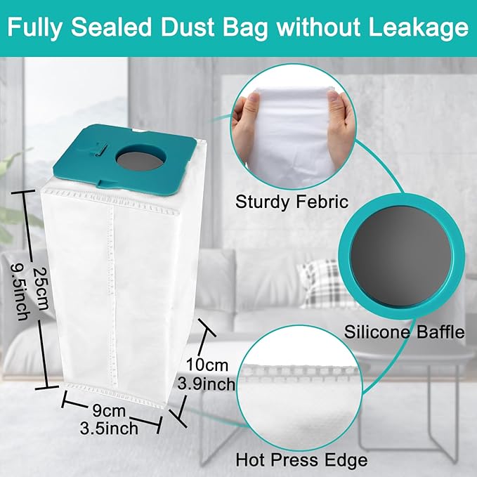 8 Pack VCA-ADB95 Dust Bag, Vacuum Bags Replacement for Samsung Bespoke Jet Cordless Stick Vacuum Cleaner Accessories Parts VS20A95923BAA VS20A95923NAA VS20A95923WAA