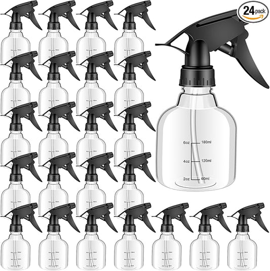 24 Pcs Small Spray Bottles 8 oz, Mini Spray Bottles Refillable with Adjustable Nozzle, for Cleaning Solutions, Hair, Plants, Kitchen, Bathroom & Home Use
