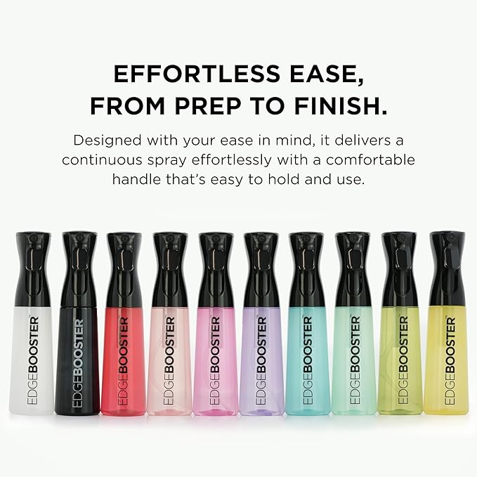 Style Factor Edge Booster Mist Spray Bottle for Hair (10.1oz/300ml) - Continuous Ultra Fine Mist Sprayer – For Hairstyling, Salons, Cleaning, Plants, Essential Oil & More - Hot Pink