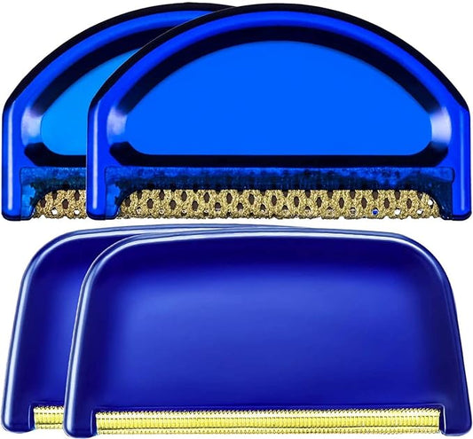 4 Pieces Sweater Combs to Remove Pilling Sweater Defuzzer Multi-Fabric Shaver and Cashmere Comb Wool Pilling Remover Pills, Fuzz from Clothes (Blue)