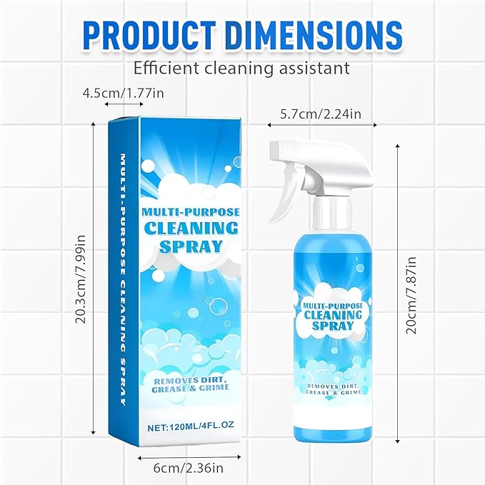 Multifunctional Powerful Spray Kitchen Foam Cleaner, 2025 New Multi-Purpose Cleaning Spray, Easy-To-Use Grease Remover For Kitchen, Fast-Acting Tile Cleaner For Families (3)