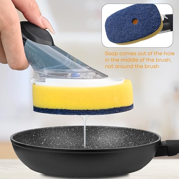 Sponge Brush Refills for OXO Soap Dispensing Dish Brush - 6 Pack Dish Cleaning Soap Dispensing Head Replacement for Scrubber