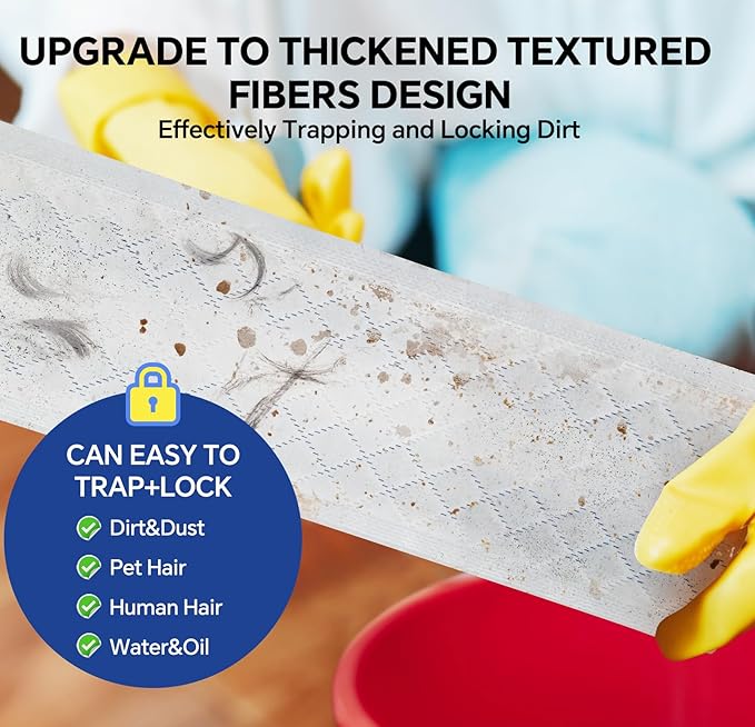 60 Count Ultrathick Microfiber Mop Pads Refills for Bona Hardwood Floor Cleaner & All 15''-17''Hook & Loop System Mop.Disposable Heavy Duty Mopping Pads for Floors Cleaning.