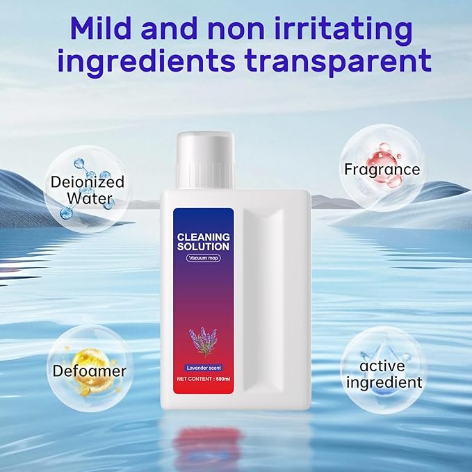 Nukisa Lavender Floor Cleaning Solution Compatible with Dreame Wet & Dry Vacuum and Robot， Residue & Streak Free,Suitable for All Robot Vacuum Cleaners and Wireless Wet Dry Dual-Use Vacuum Cleaners