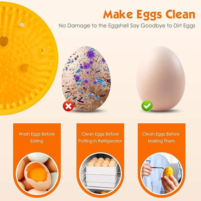 Egg Brush Cleaner, Egg Cleaner for Fresh Eggs, Cute Chick Shaped Egg Wash and Brush, Washing Egg Tool for Standard Sized Eggs (Green)