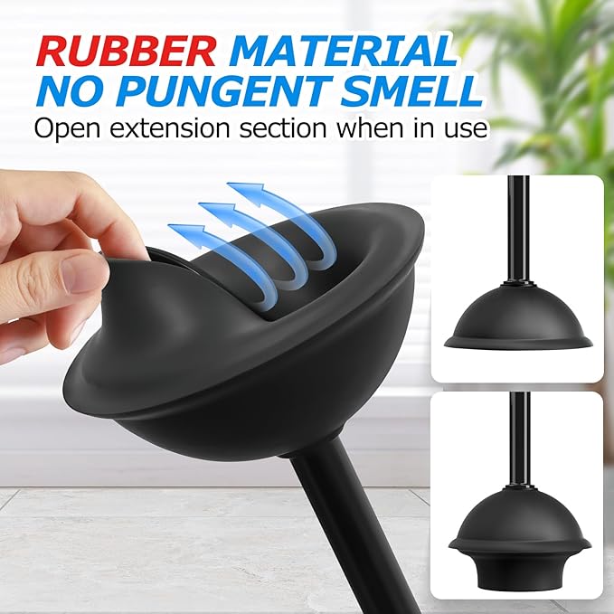 2Pack 2 in 1 Toilet Brush and Plunger Set,Toilet Bowl Brush Plunger Set,Toilet Brush Plunger Combo,Cleaning Brush,Cleaning Supplies,Groove Gap Brush,Bathroom Cleaning Tools